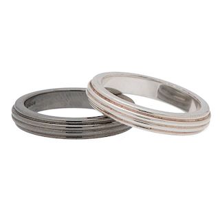 Theo Fennell Ribbed Bands in Sterling Silver