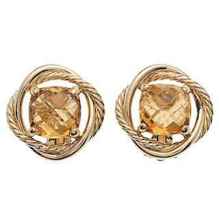 David Yurman Infinity Earrings in 18 Karat Yellow Gold