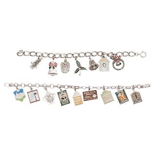 Charm Bracelets in Sterling Silver with Various Themes