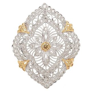 Diamond Pendant in 18 Karat White Gold