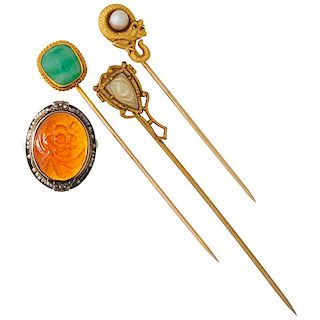 EARLY 20TH C. STICKPINS & RING