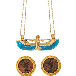 EGYPTIAN & ARCHAEOLOGICAL REVIVAL GOLD JEWELRY