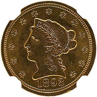 U.S. 1893 $2.5 GOLD COIN