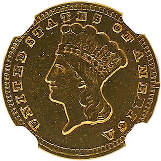 U.S. 1858-D TYPE 3 $1 GOLD COIN