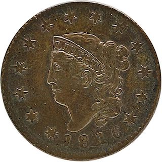 U.S. 1816 CORONET HEAD 1C COIN