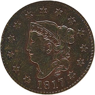 U.S. 1817 CORONET HEAD 1C COIN