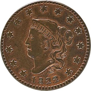 U.S. 1821 AND 1822 CORONET HEAD 1C COINS