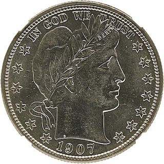 U.S. 1907-S BARBER 50C COIN