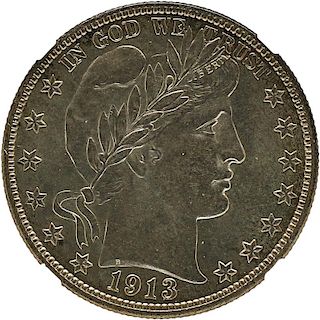 U.S. 1913-S BARBER 50C COIN
