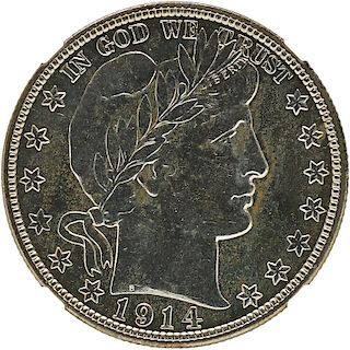 U.S. 1914-S BARBER 50C COIN