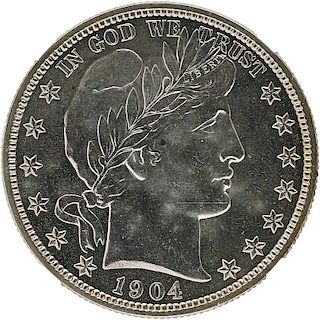 U.S. 1904 PROOF BARBER 50C COIN