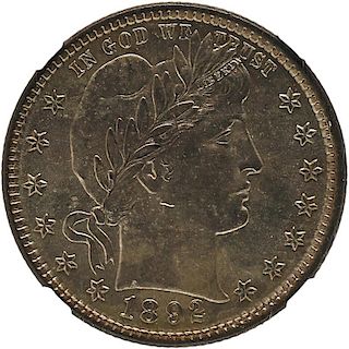U.S. 1892 BARBER 25C COIN