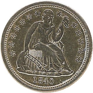 U.S. 1840 WITH DRAPERY 10C COIN