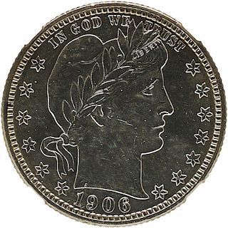 U.S. 1906-D BARBER 25C COIN