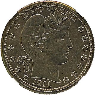 U.S. 1911-S BARBER 25C COIN