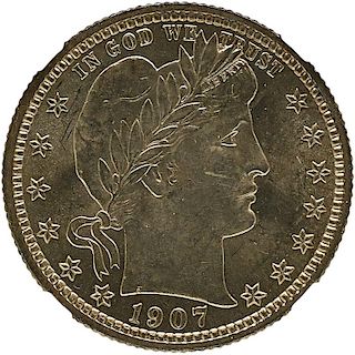 U.S. 1907 BARBER 25C COIN