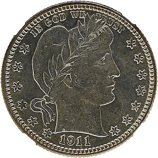 U.S. 1911-D BARBER 25C COIN