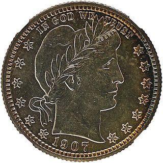 U.S. 1907-S BARBER 25C COIN