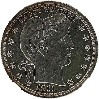 U.S. 1911 PROOF BARBER 25C COIN