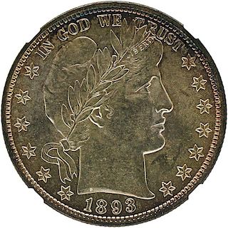 U.S. 1893 BARBER 50C COIN
