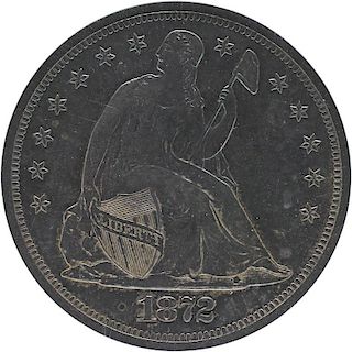 U.S. 1872 PROOF SEATED LIBERTY $1 COIN