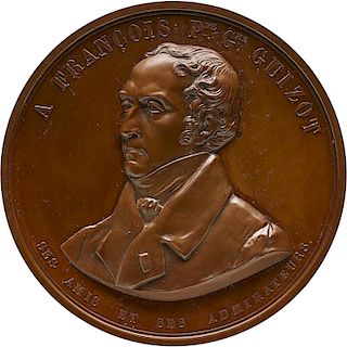 1844 FRENCH FRANCOIS GUIZOT BRONZE MEDAL