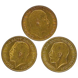 GREAT BRITAIN HALF SOVEREIGN GOLD COINS