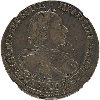 1720 OK RUSSIA ROUBLE SILVER COIN