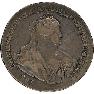 1739CNB ST. PETERSBURG RUSSIA ROUBLE SILVER COIN