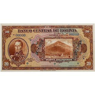 1928 BOLIVIA SPECIMEN NOTE SET