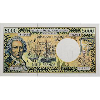 1996 FRENCH PACIFIC TERRITORIES 5000 FRANCS NOTE