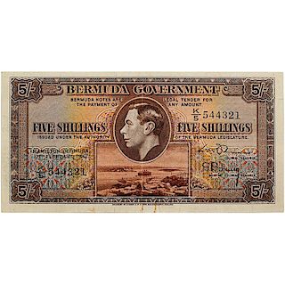 1947 BERMUDA 5/- SHILLINGS NOTE