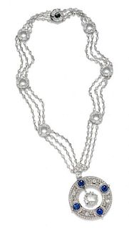 A Platinum, Sapphire and Diamond Necklace, 25.30 dwts.