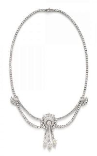 A Platinum and Diamond Swag Necklace, 30.50 dwts.