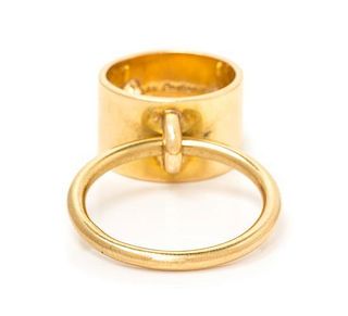 A Kinetic 18 Karat Yellow Gold Ring, Dinh Van for Cartier, 12.00 dwts.
