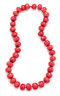 A Graduated Coral Bead Strand, 69.20 dwts.