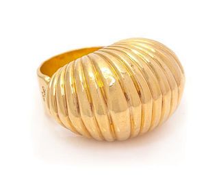 A Retro 14 Karat Yellow Gold Bombe Ring, Cartier, 6.40 dwts.