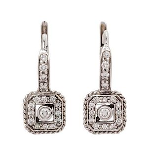 A Pair of 18 Karat White Gold Diamond Earrings, Penny Preville, 2.60 dwts.