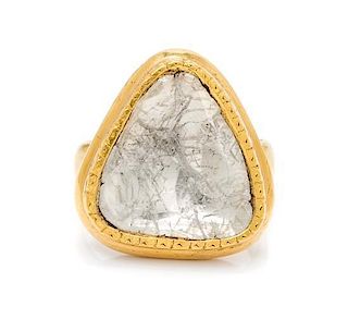 A High Karat Yellow Gold and Diamond Ring, Indian, 7.60 dwts.