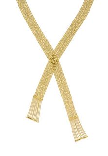 * An 18 Karat Yellow Gold Ribbon Necklace, Christian TSE, 38.70 dwts.