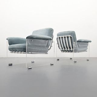 Pair of Pace Collection ARGENTA Lounge Chairs