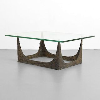 Paul Evans Sculpted Metal Coffee Table, Rare Form
