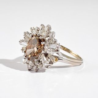 14K White Gold & Chocolate Diamond Ring