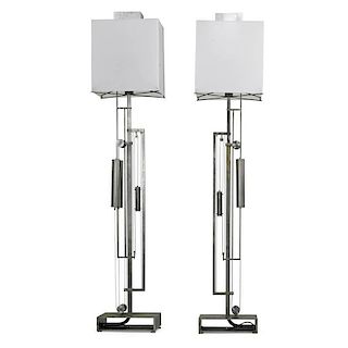 PIERRICK BROCART Pair of adjustable floor lamps