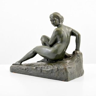 Large Marcel Andre Bouraine Nude Bronze Sculpture