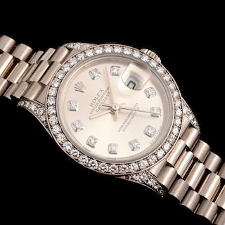 Rolex 18K White Gold & Diamond PRESIDENTIAL Watch