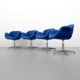 Pierre Paulin LITTLE TULIP Swivel Chairs, Set of 4