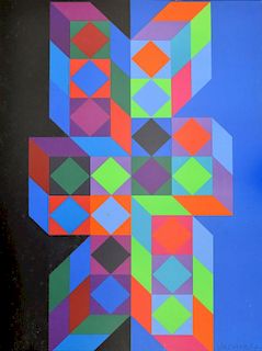 Victor Vasarely Lithograph, Signed