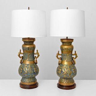 Pair of Monumental Pepe Mendoza Lamps
