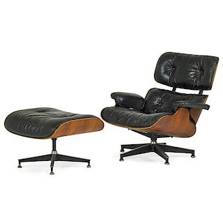 CHARLES AND RAY EAMES Lounge chair and ottoman